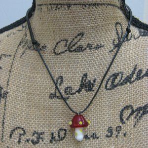 NWOT Earthbound Trading Co. mushroom cord necklace
